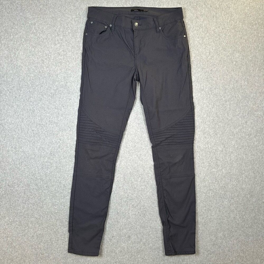 Prana brenna pant womens 10 moto skinny dark grey mid rise